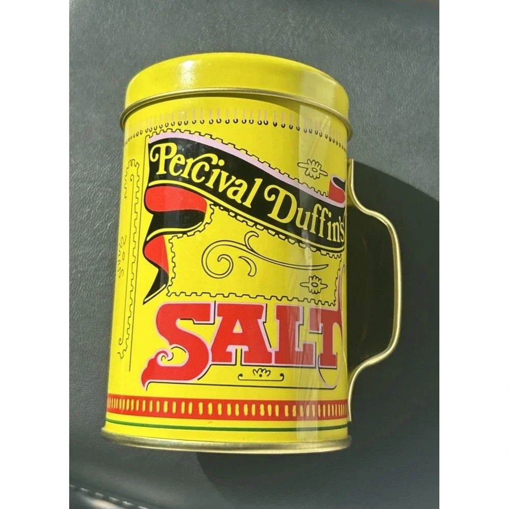 Norpro Salt & Pepper shakers metal with handle tin plated steel retro